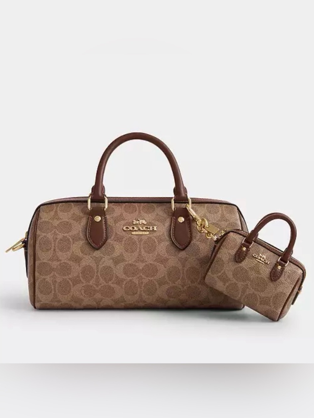 NWT Coach Mini Rowan Bag Charm in Signature Canvas - Picture 5 of 5